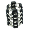 OHMAMA FETISH - PENIS CAGE WITH METAL RINGS AND LEATHER STRAPS