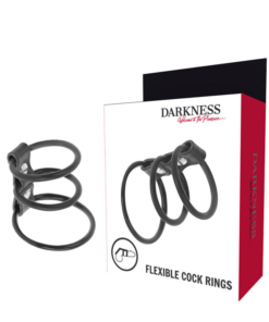 DARKNESS - SET OF 3 FLEXIBLE PENIS RINGS