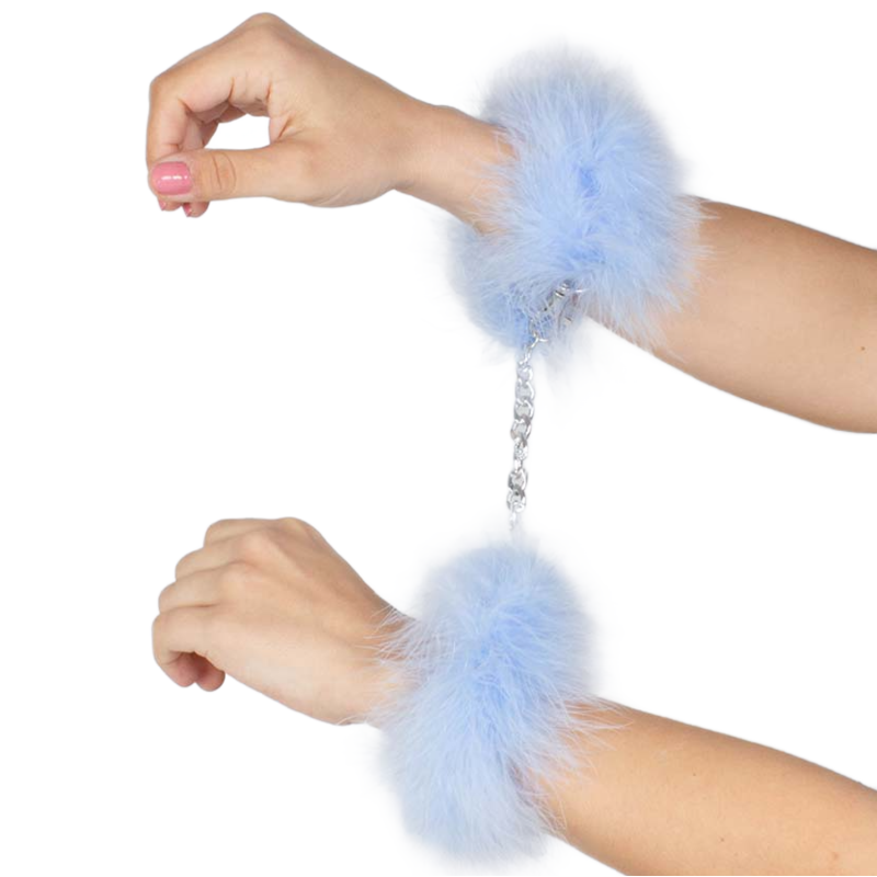 SECRETPLAY - BLUE LIGHT MARABOU HANDCUFFS - Image 4