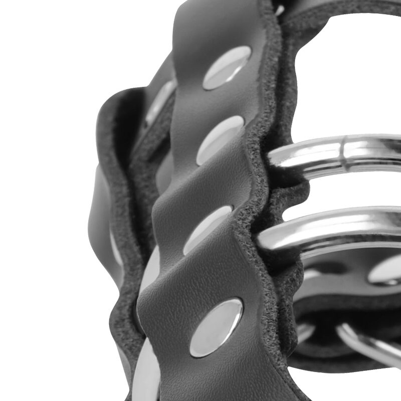 DARKNESS - LEATHER CHASTITY CAGE WITH LOCK - Image 4