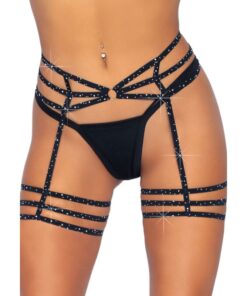 LEG AVENUE - RHINESTONE GARTER STRAPS ONE SIZE
