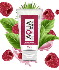 AQUA TRAVEL - WILD RASPBERRY FLAVOUR WATERBASED LUBRICANT - 50 ML