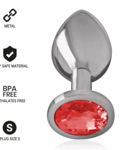 INTENSE - ALUMINUM METAL ANAL PLUG WITH RED CRYSTAL SIZE S