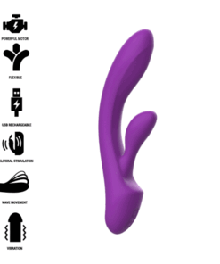 INTENSE - LUIGI RABBIT VIBRATOR LIQUID SILICONE PURPLE