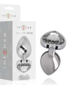 INTENSE - ALUMINUM METAL ANAL PLUG WHITE HEART SIZE M