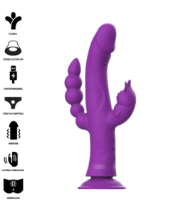 INTENSE - CASANOVA RABBIT SILICONE VIBRATOR TRIPLE MOTOR PURPLE