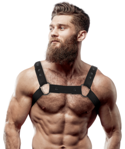 FETISH SUBMISSIVE ATTITUDE - ADJUSTABLE NEOPRENE CHEST SPORTS HARNESS FOR MEN