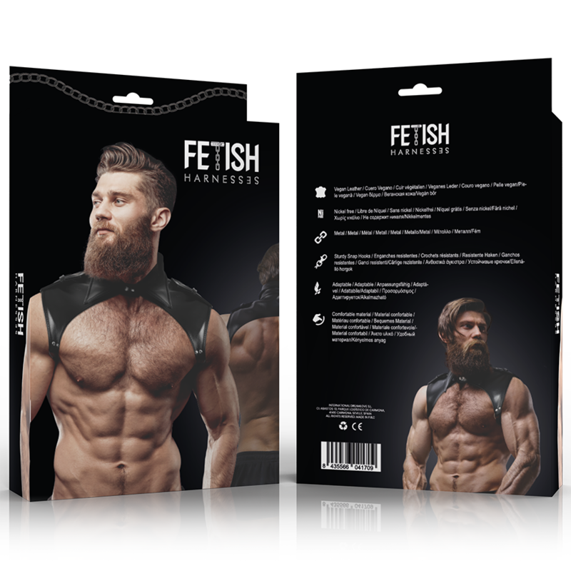 FETISH SUBMISSIVE ATTITUDE - MENS BRIGADE ADJUSTABLE ECO-LEATHER NECK HARNESS - Image 2