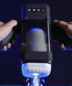 GAME CUP - THRUSTING VIBRATION MASTURBATOR WITH HEATING FUNCTION AND MOBILE SUPPORT - BLACK