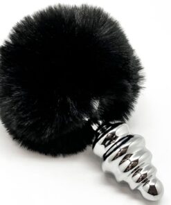 ALIVE - ANAL PLEASURE PLUG SPIRAL METAL FLUFFY BLACK SIZE M