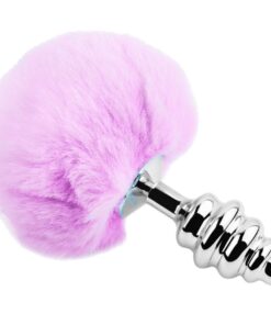 ALIVE - ANAL PLEASURE PLUG SPIRAL METAL FLUFFY VIOLET SIZE S