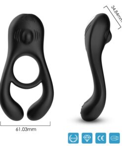 ARMONY - VEYRON DOUBLE VIBRATOR RING TOY FOR COUPLES BLACK