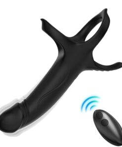 ARMONY - DILDO WITH RING  VIBRATOR REMOTE CONTROL BLACK