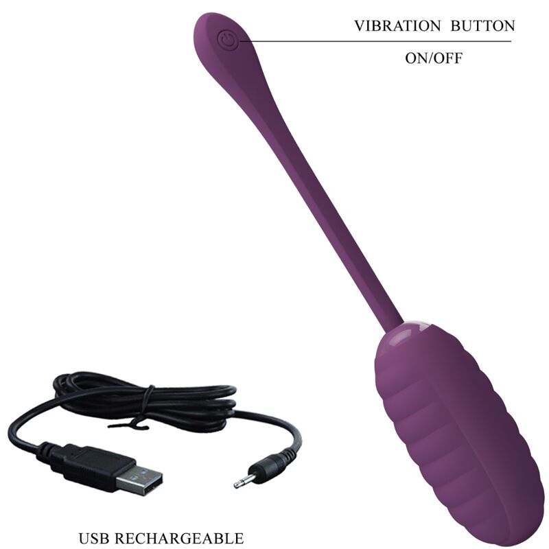 PRETTY LOVE - CASPER PURPLE RECHARGEABLE VIBRATING EGG - Image 5