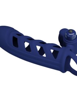 PRETTY LOVE - ALTAF VIBRATOR RING WITH SILICONE SHEATH BLUE