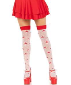 LEG AVENUE - MUSHROOM HIGH SOCKS RED/WHITE
