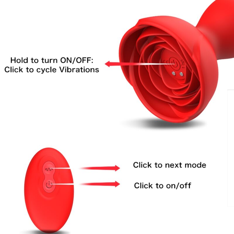 ARMONY - EXTREME A BLOOM ROSE VIBRATOR ANAL PLUG REMOTE CONTROL RED - Image 2