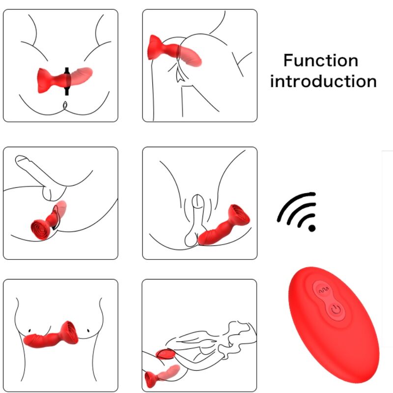 ARMONY - EXTREME A BLOOM ROSE VIBRATOR ANAL PLUG REMOTE CONTROL RED - Image 5