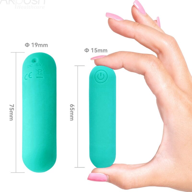 ARMONY - SPLASH HAHA VIBRATOR BULLET SILICONE 10 VIBRATIONS 75 X 19 CM GREEN - Image 4