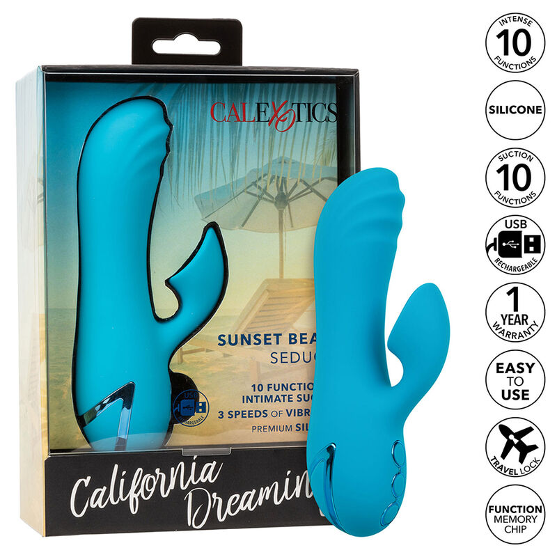 CALEXOTICS - SUNSET BEACH SEDUCER VIBRATOR  STIMULATOR 10 FUNCTIONS BLUE