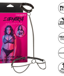 CALEXOTICS - EUPHORIA CHAIN HALTER COLLAR  LEASH PLUS SIZE