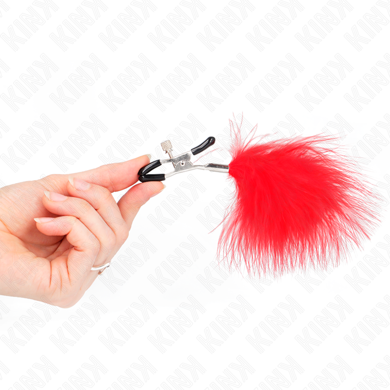 KINK - FEATHER NIPPLE CLAMP RED 7 CM - Image 4