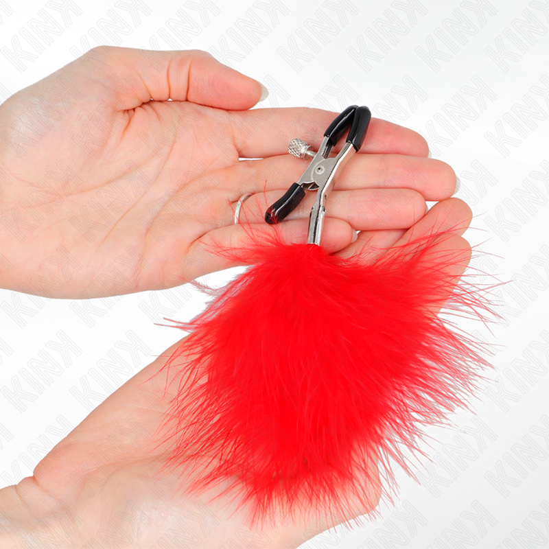 KINK - FEATHER NIPPLE CLAMP RED 7 CM - Image 3