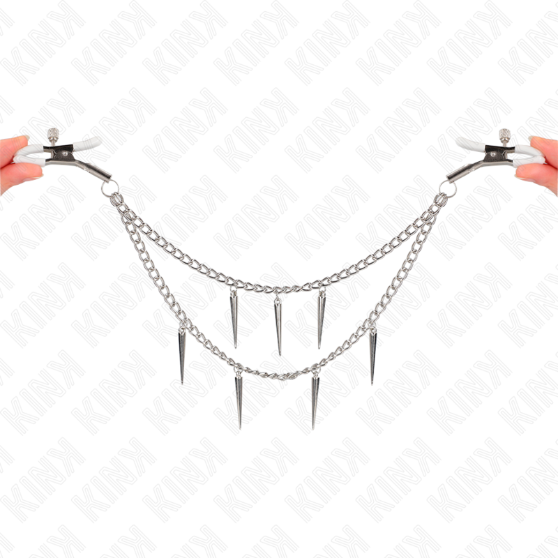 KINK - NIPPLE CLAMPS WITH SPIKES CHAINS 30 CM - Image 4