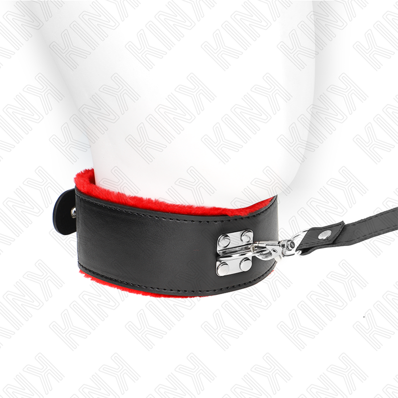 KINK - NECKLACE WITH BELT 116 CM WITH RED LEATHER STRAP ADJUSTABLE 40-48 CM X 6 CM - Image 2