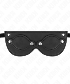 KINK - LEATHERETTE MASK WITH DETACHABLE EYE COVERS 22 x 9 CM