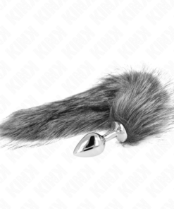KINK - ANAL PLUG SIZE M 8 X 3.5 CM WITH SYNTHETIC TAIL 40 CM GREY