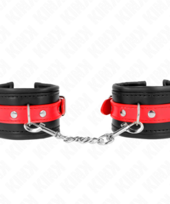 KINK - WRIST RESTRAINTS BLACK WITH RED BELT ADJUSTABLE 17-28 CM X 6 CM