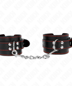 KINK - WRIST RESTRAINTS BLACK WITH RED LINING ADJUSTABLE 20-28 CM X 5.5 CM