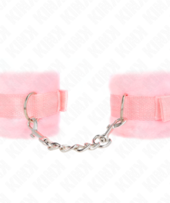 KINK - BEGINNER FUR HAND CUFFS PINK 30 X 7 CM