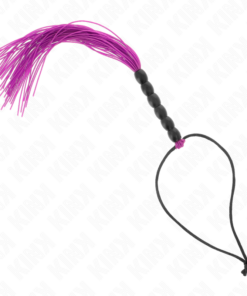 KINK - MINI SILICONE WHIP WITH 6 PURPLE BEADS 26 CM