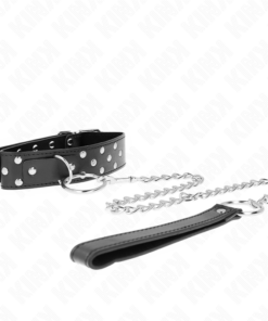 KINK - RING RIVET STRAP NECKLACE WITH BELT 65 CM BLACK ADJUSTABLE 36-50 CM X 3.8 CM