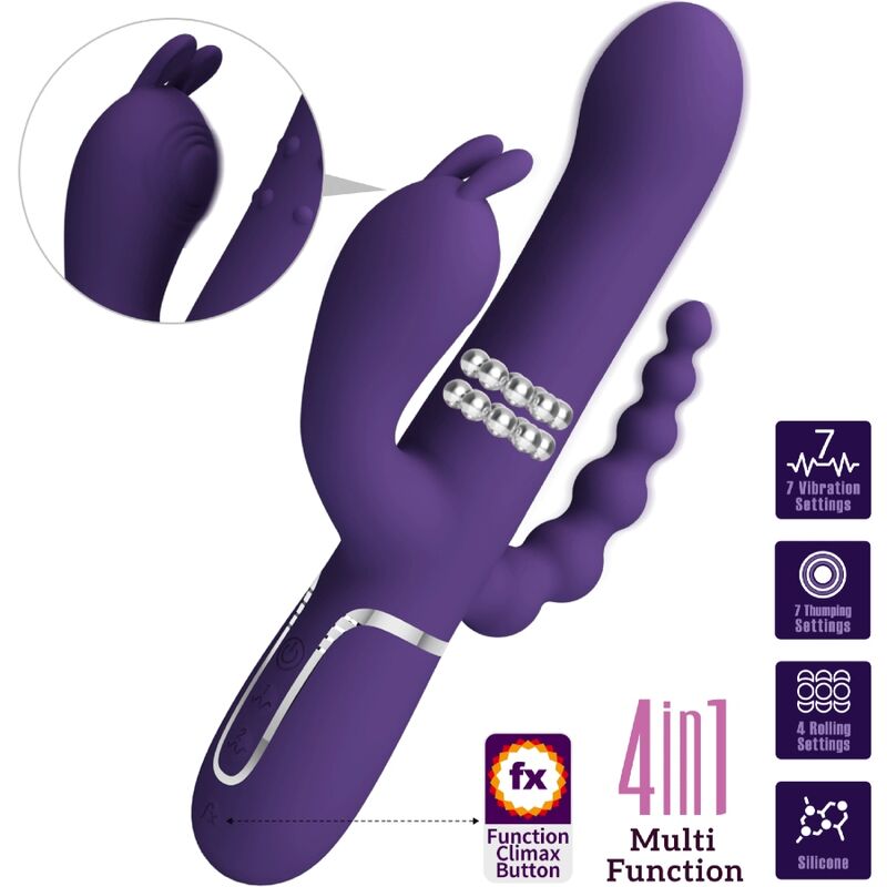 PRETTY LOVE - CAMMY TRIPLE VIBRATOR MULTIFUNCTION 4 IN 1 PURPLE - Image 5