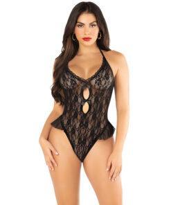 LEG AVENUE - BODY WITH BOW  RUFFLES BLACK ONE SIZE