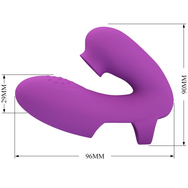 PRETTY LOVE - ATHENA FINGER VIBRATOR WITH CLITORIS STIMULATOR PURPLE - Image 4