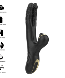 IBIZA - TWO DRAGONS DOUBLE VIBRATOR BLACK