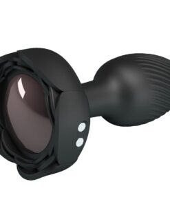 PRETTY LOVE - OLMAN ANAL PLUG WITH  LED LIGHT BLACK 8.8 CM