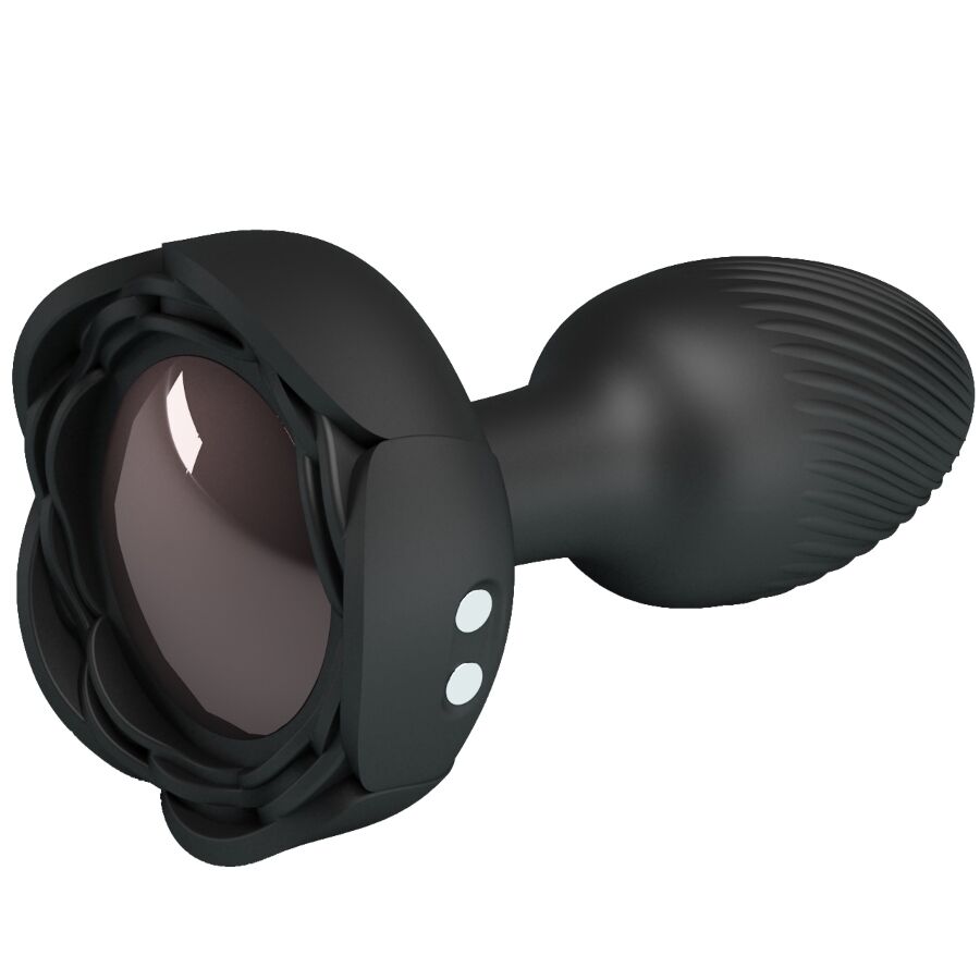 PRETTY LOVE - OLMAN ANAL PLUG WITH  LED LIGHT BLACK 8.8 CM