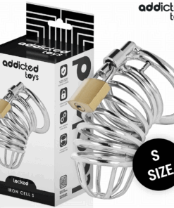 ADDICTED TOYS LOCKED - IRON CELL METAL PENIS CAGE 4 CM SIZE S
