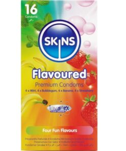 SKINS - MULTI FLAVORS PREMIUM CONDOMS PACK 16