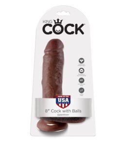 KING COCK 8" COCK BROWN WITH BALLS 20.3 CM