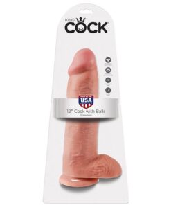 KING COCK - 12 DILDO FLESH WITH BALLS 30.48 CM