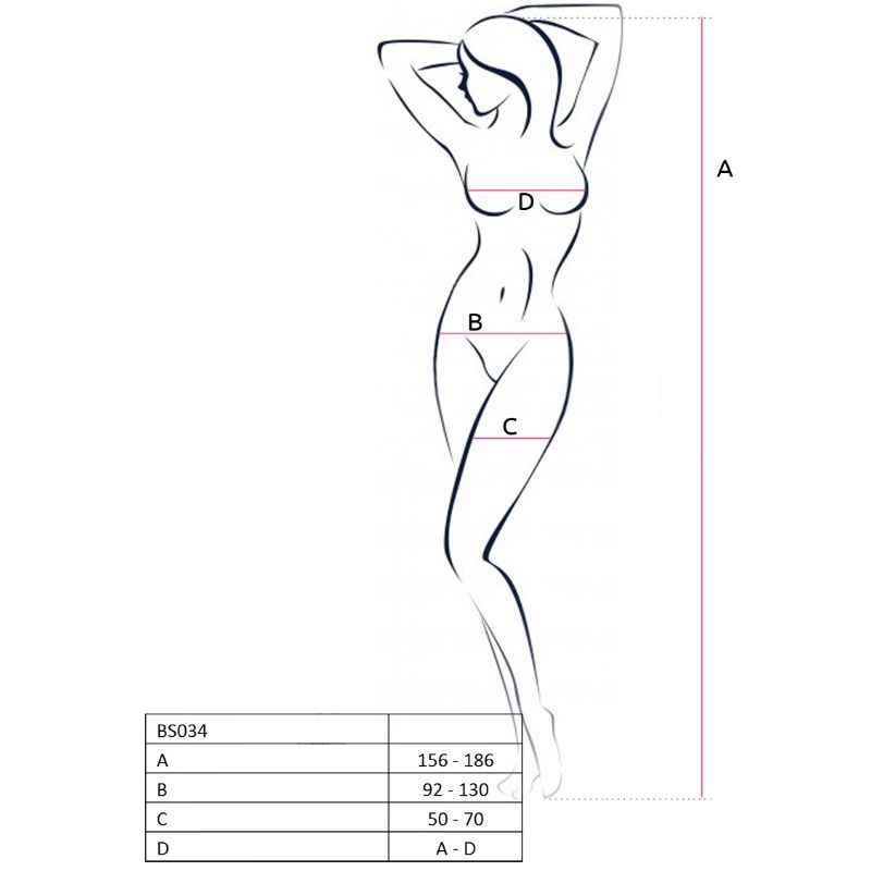 PASSION - WOMAN BS034 WHITE BODYSTOCKING ONE SIZE - Image 2