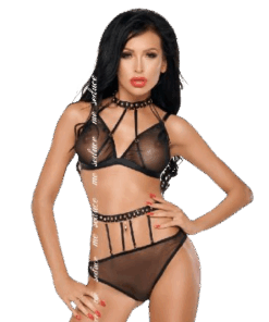 ME-SEDUCE - DOTTY SET TWO PIECES BLACK S/M