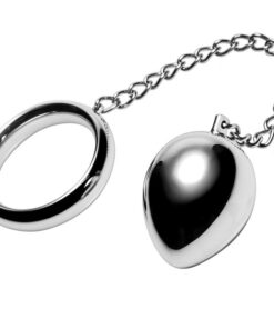 METAL HARD - COCK RING 40MM + CHAIN WITH METAL BALL