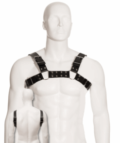 LEATHER BODY - BLACK BULL DOG HARNESS